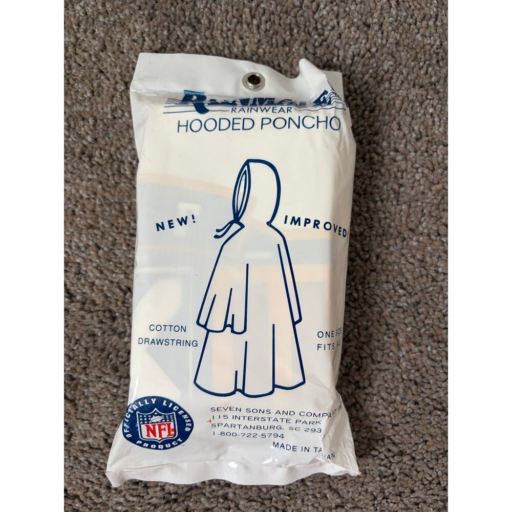 Vtg NFL 1998 XXXII Super Bowl Hooded Poncho Collectible NEW - Picture 2 of 2
